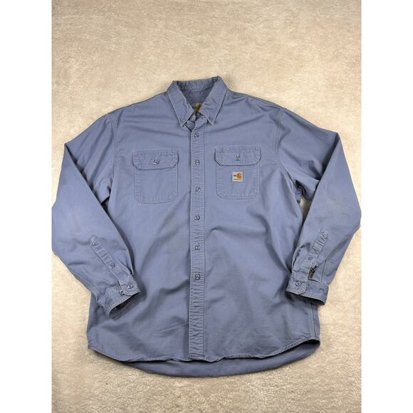 Carhartt Shirt Men’s XL Blue FRS160 MBL Flame Resistant CAT2 Long Sleeve Shirt - Picture 1 of 8